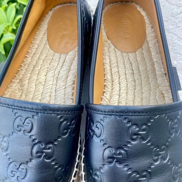 Authentic Gucci Leather Espadrilles in Blue ? $390 NEW IN BOX FULL SET 100% AUTHENTIC GUCCI BLUE  main image 4